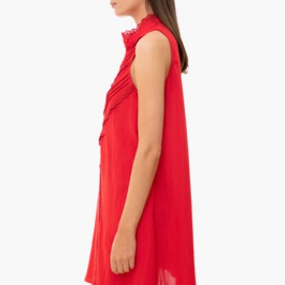 Tuckernuck Pomander Place Dutton Eyelet Sleeveless Red Mini Dress Size Small - Picture 3 of 9